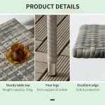 Modern Mixed Grey Rattan Outdoor Coffee Table