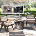 Outdoor PE Rattan Square Side Table – 55cm