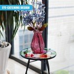 Mosaic Design Round Glass Iron Patio Coffee Table