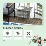 Modern Mixed Grey Rattan Outdoor Coffee Table
