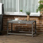 Grey PE Rattan Outdoor Coffee Table