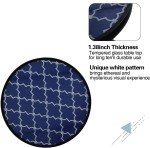 Mosaic Design Round Glass Outdoor Patio Table