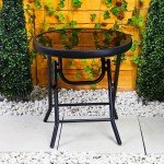 Compact Folding Glass Side Table for Outdoor Use