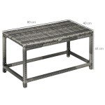 Grey PE Rattan Outdoor Coffee Table