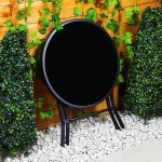 Compact Folding Glass Side Table for Outdoor Use