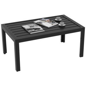 Black Steel Frame Outdoor Garden Side Table