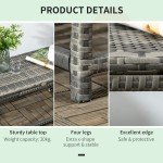Grey PE Rattan Outdoor Coffee Table