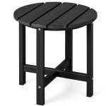 Black Round Adirondack Outdoor Side Table