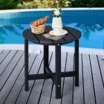 Black Round Adirondack Outdoor Side Table