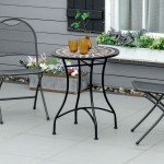 Outsunny 60cm Black Mosaic Bistro Table