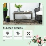 Grey PE Rattan Outdoor Coffee Table