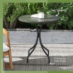 Outsunny Grey Round Outdoor Garden Side Table