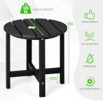 Black Round Adirondack Outdoor Side Table