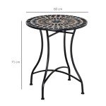 Outsunny 60cm Black Mosaic Bistro Table