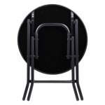 Compact Folding Glass Side Table for Outdoor Use