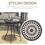 Outsunny 60cm Black Mosaic Bistro Table
