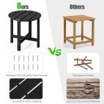 Black Round Adirondack Outdoor Side Table