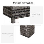 Mixed Grey Rattan Side Table with Glass Top