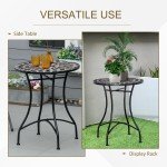 Outsunny 60cm Black Mosaic Bistro Table