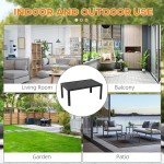 Black Steel Frame Outdoor Garden Side Table