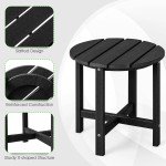 Black Round Adirondack Outdoor Side Table