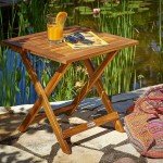 Folding Wooden Garden Table for Patio and Picnic