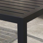 Black Steel Frame Outdoor Garden Side Table