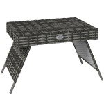 Outsunny Grey Foldable Rattan Coffee Table