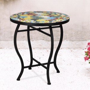 Mosaic Round Bistro Table for Outdoor Spaces