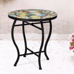 Mosaic Round Bistro Table for Outdoor Spaces
