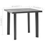 Large Black Square Plastic Garden Table