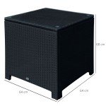 Black Rattan Patio Sofa Set with Table