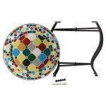 Mosaic Round Bistro Table for Outdoor Spaces