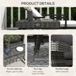 Outsunny Grey Foldable Rattan Coffee Table