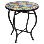 Mosaic Round Bistro Table for Outdoor Spaces