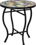 Mosaic Round Bistro Table for Outdoor Spaces