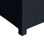 Black Rattan Patio Sofa Set with Table