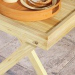 Outsunny Natural Wooden Outdoor Side Table 68x44cm