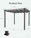 Fellie 3M Aluminium Pergola with Retractable Roof