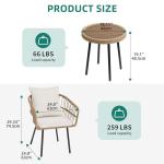 YITAHOME 3-Piece Outdoor Wicker Patio Bistro Set