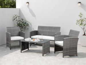 Shintenchi 4-Piece Wicker Patio Furniture Set