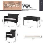 Shintenchi 4 Piece Wicker Patio Furniture Set
