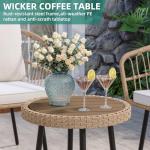 YITAHOME 3-Piece Outdoor Wicker Patio Bistro Set