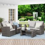 Wisteria Lane 4-Piece Wicker Patio Furniture Set