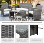 Shintenchi 4-Piece Wicker Patio Furniture Set
