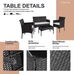 Shintenchi 4 Piece Wicker Patio Furniture Set
