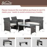 Shintenchi 4-Piece Wicker Patio Furniture Set