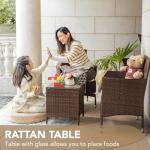 Devoko 3-Piece Outdoor Rattan Furniture Set
