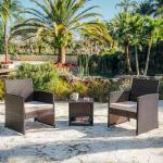 3-Piece Wicker Bistro Table and Chairs Set