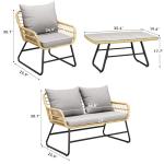 YITAHOME 4-Piece Outdoor Wicker Conversation Set